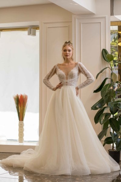 ANGEL - UZUN KOLLU HELEN FORM GELİNLİK