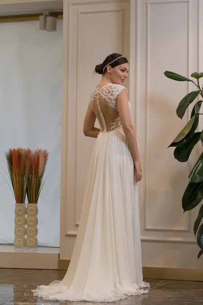 PEARL - BİSİKLET YAKA HELEN GELİNLİK