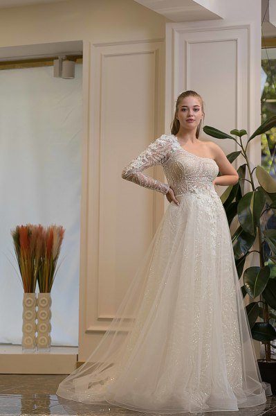 PERLA - TEK KOL HELEN FORM GELİNLİK