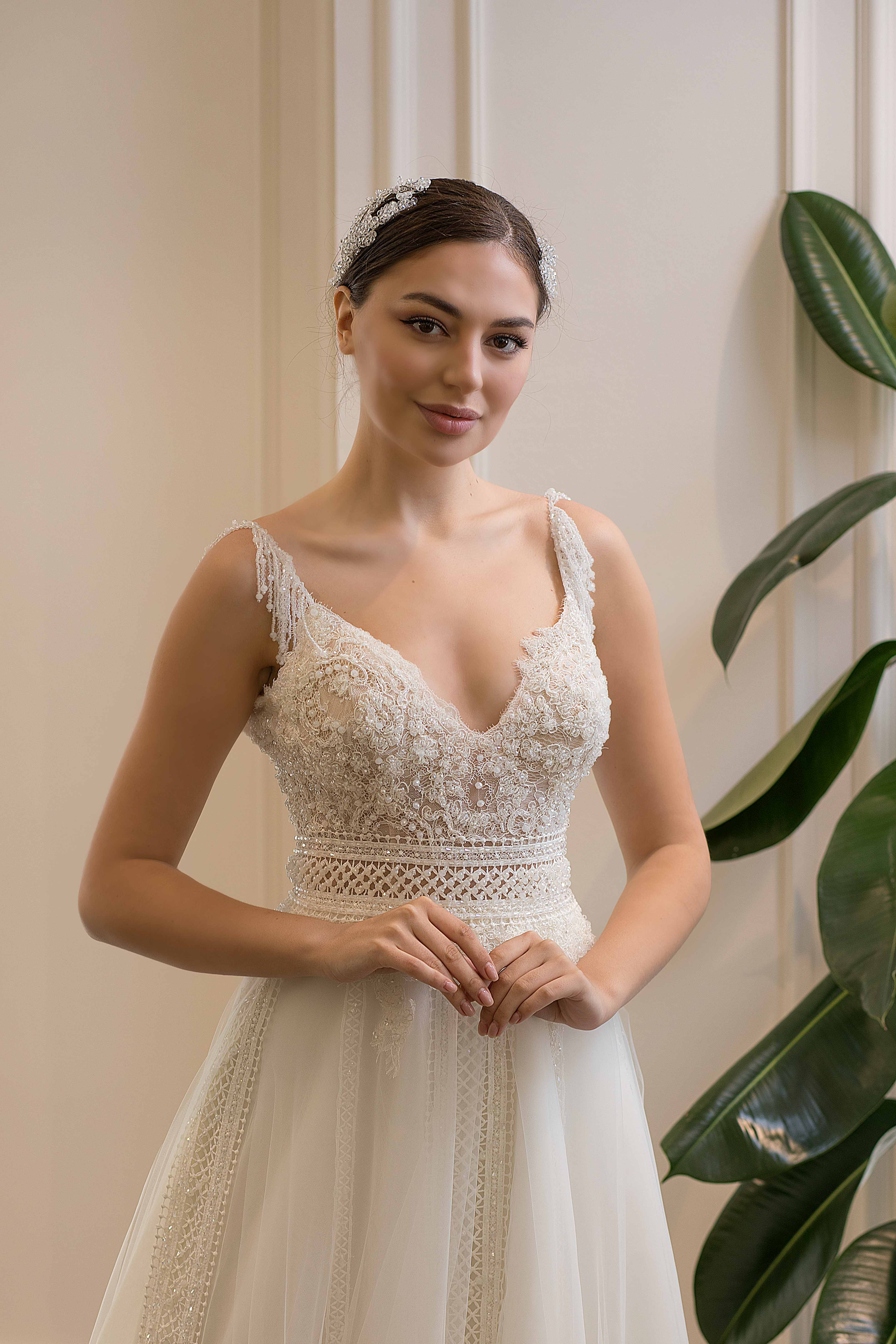 QUERENDA - SARKAÇ ASKILI HELEN FORM GELİNLİK