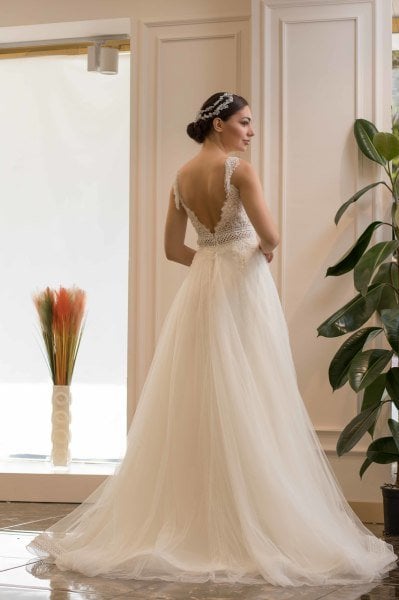 QUERENDA - SARKAÇ ASKILI HELEN FORM GELİNLİK
