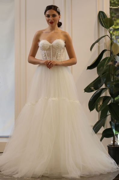 AÇELYA - DRAPE DETAYLI HELEN GELİNLİK